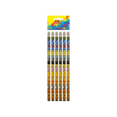 Henbrandt Jungle Animals Pencil With Eraser (Pack of 6) Multicoloured (One Size) Price Comparisons | Compare The Build