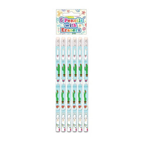 Henbrandt Llama Pencil With Eraser (Pack of 6) Blue/White/Green (One Size)