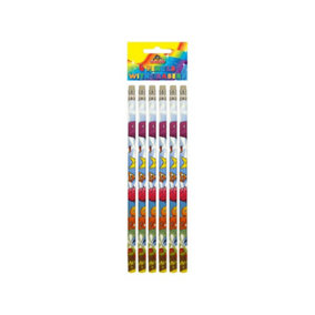 Henbrandt Rainbow Pencil With Eraser (Pack of 6) Multicoloured (One Size)