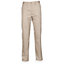 Henbury Womens/Ladies 65/35 Flat Fronted Slim Fit Chino Work Trousers Stone (Extra Large x Regular)