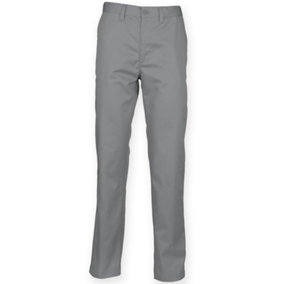 Henbury Womens/Ladies 65/35 Flat Fronted Slim Fit Chino Work Trousers