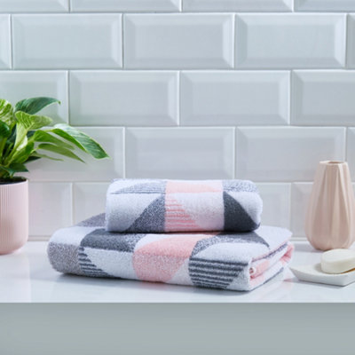 Hendra 100% Cotton Jacquard Geo Design Towel Price Comparisons | Compare The Build