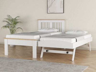 Hendre White/Oak Guest Bed With Trundle