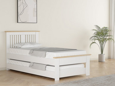 Hendre White/Oak Guest Bed With Trundle