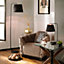 Hendrix Black Modern Floor Lamp with Black and Copper Lamp Shade