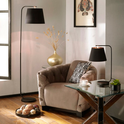 Black and deals copper floor lamp