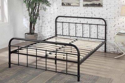Henley Black Victorian Style Metal King Size Bed Frame 5ft