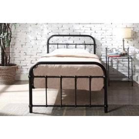 Henley Black Victorian Style Metal Single Bed Frame 3ft