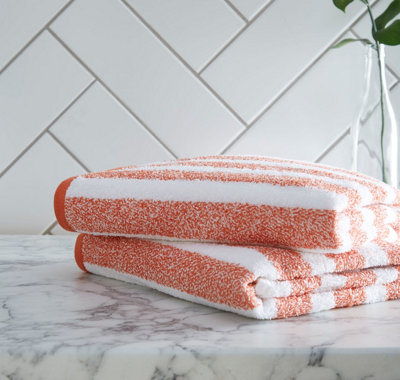 Orange and discount white bath towels