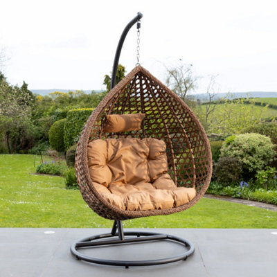 Henley Swing Egg Pod Chair Brown