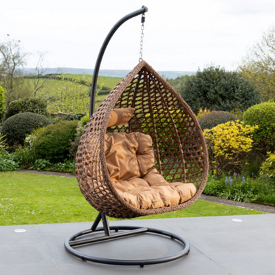 Henley Swing Egg Pod Chair - Brown