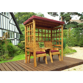 Henley Twin Seat Arbour - W172 x D81 x H193 - Fully Assembled - Burgundy