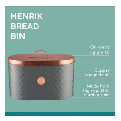 Henrik Storage Bread Bin With Copper Lid