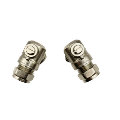 hep 15mm Compression Angled Service Valve for Tap Connector Flexi Pipes WRAS Approved, Pack of 2
