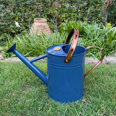 Heritage Blue & Copper Metal Watering Can (3.5 Litre)