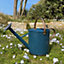 Heritage Blue & Copper Metal Watering Can with Rose (9 Litre)