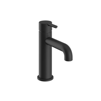 Heritage Dartmouth Modern Matt Black Basin Mixer Tap, Single Lever Bathroom Sink Tap - Lifetime Guarantee
