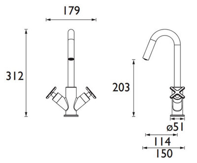 Heritage Salcombe 1TH Basin Mixer Tap Brushed Brass