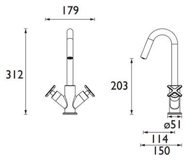 Heritage Salcombe 1TH Basin Mixer Tap Chrome