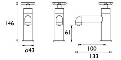 Heritage Salcombe Basin Pillar Taps Brushed Brass