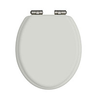 Heritage Toilet Seat Soft Close Brushed Nickel Hinges Chantilly TSCHA103SC