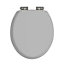 Heritage Toilet Seat Soft Close Brushed Nickel Hinges Dove Grey TSDGR103SC