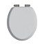 Heritage Toilet Seat Soft Close Brushed Nickel Hinges White Gloss TSWGL103SC