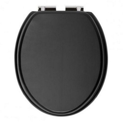 Toilet Seat Fitting Kit Classic With Black Hinges - Standard Hardware Set For Mounting Toilet Seats