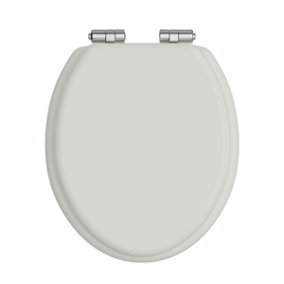 Heritage Toilet Seat Soft Close Chrome Hinges Chantilly TSCHA101SC