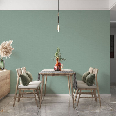 Heritage Weave Textured Heavyweight Vinyl Wallpaper Sage Green World of ...