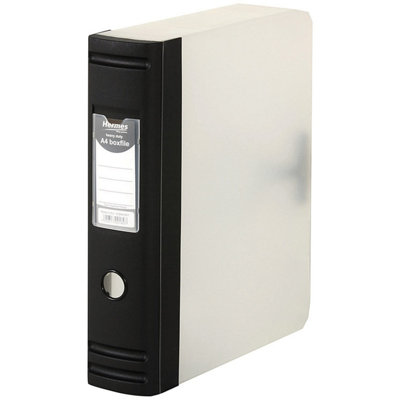 Hermes A4 80mm 2D-Ring Heavy Duty Polypropylene BoxFile - Black