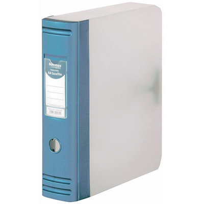 Hermes A4 80mm 2D-Ring Polypropylene Box File - Blue