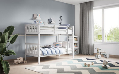 Hero Childrens Wooden Bunk Bed White And Grey - Grey - Add Professional ...