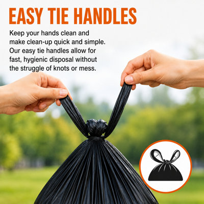 Hero Dog Poo Bags with Easy Tie Handles 200 Bags x 24 Packs 4,800 Extra ...