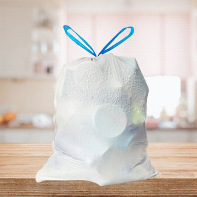 Hero Swing Bin Bag Liners x 12 50-60 Litre White Embossed