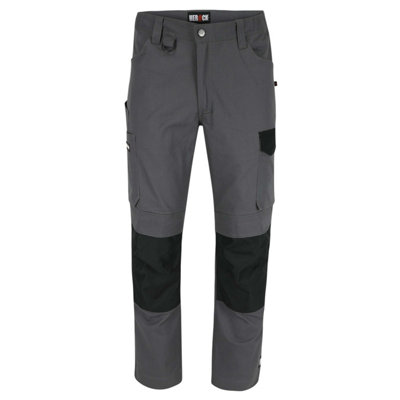 Herock Dero Trade Work Trousers Grey - 30R | DIY at B&Q