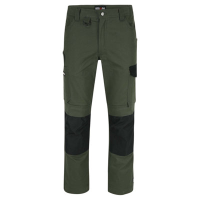 Herock Dero Trade Work Trousers Khaki Green 34R DIY at B&Q