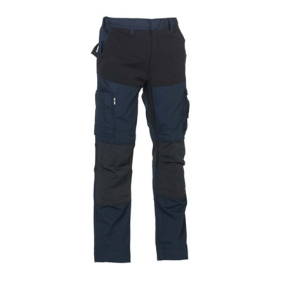 Herock Hector Slim Fit Trade Work Trousers Navy 34R DIY at B&Q
