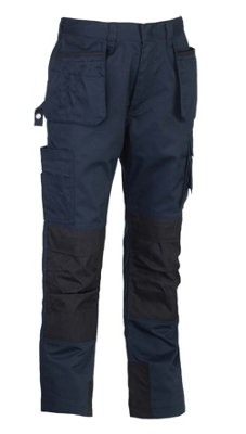 Herock Nato Slim Fit Trade Work Trousers Navy - 28R | DIY at B&Q