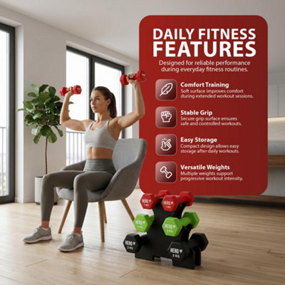 HERQ Dumbbells Set - Dumbbells Set Women - Weights Dumbbell Set with ...