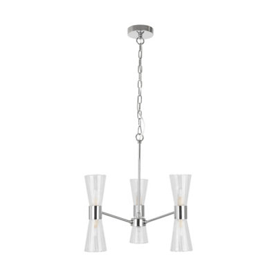 HERRERA 6 LIGHT POLISHED CHROME PENDANT CEILING LIGHT