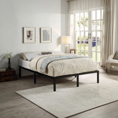 Hertford Modern Low Platform Black Double Metal Bed Frame