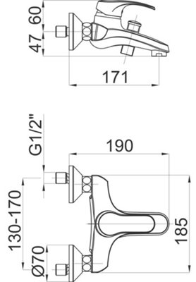 Herz-Unitas HARMONY h30 Bath/Shower Mixer Body