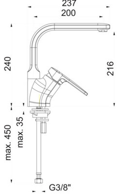 Herz-Unitas INFINITY i21 Sink Mixer 3/8