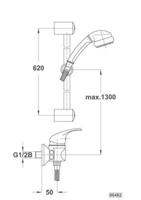 Herz-Unitas SIMPATY s39 Shower Mixer + Shower Rail kit