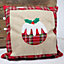 Hessian Home Bedroom Office Decorations Burlap Cotton Linen Printed Pillow Covers Christmas Pudding 40x40cm 40x40cm