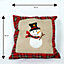 Hessian Home Bedroom Office Decorations Burlap Cotton Linen Printed Pillow Covers Snowman, 40x40cm 40x40cm
