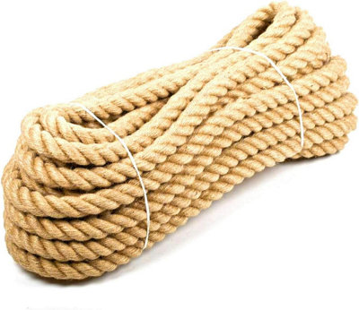 Hessian Jute Natural Rope Twisted Braided Decking Garden Boating Sash 10mm 20 metres - 7