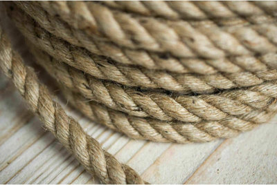 Hessian Jute Natural Rope Twisted Braided Decking Garden Boating Sash 10mm 5 metres
