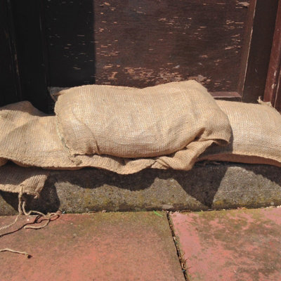 Hessian Sandbags Flood Protection Defence Sacks Water Barrier Yuzet x 80 - 3